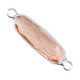 Crystal glass connector oblong oval 29mm Pink-silver